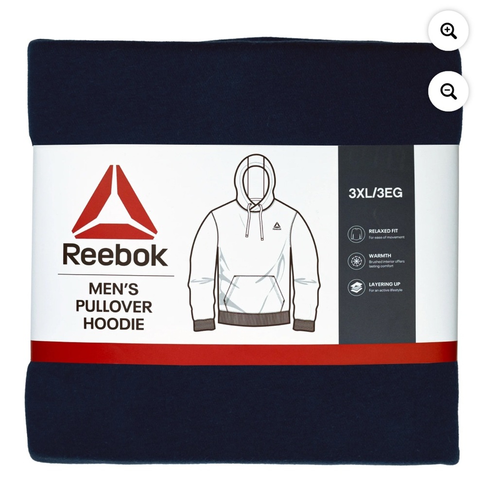 Reebok Relaxed Fit Hoodie, navy size 3XL - Picture 5 of 11